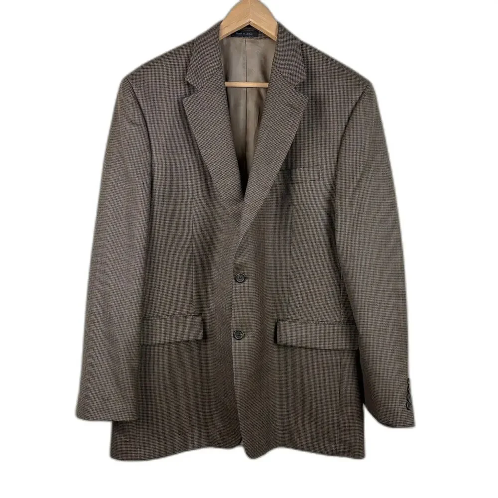 LAUREN Ralph Lauren Houndstooth Wool Sport Coat Blazer Mens Size 42L Business